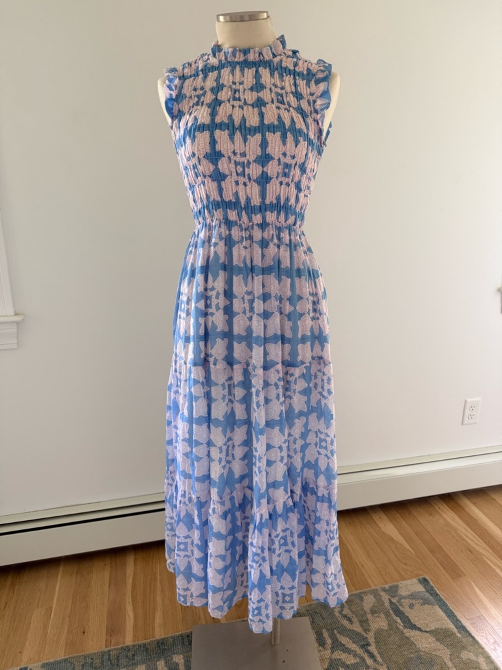Oliphant Sleeveless Smocked Dress Size Small Like New